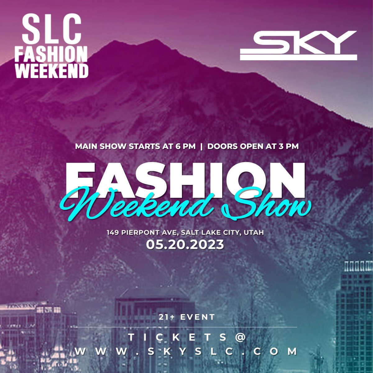 NickyMUA's tweet photo. SLC Fashion Weekend will be doing another show on May 20th, 2023 at @SkyVenueSLC. Grab your tickets before prices go up!! 

https://t.co/Vcloh4ic3Y https://t.co/z6zfosL7lM
