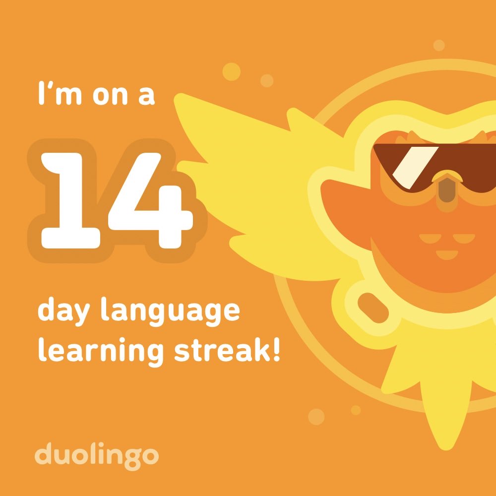 AVASradiance's tweet image. WHEEE!!! IM STREAKIN!!! #streak #streakin #languagelearner #languagelearning #duolingo #spanish #espanol #italian #italiano