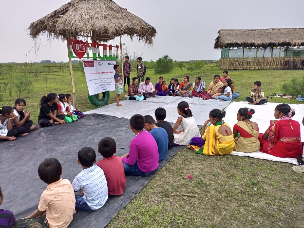 Preparing children for climate-related disasters at community level in Majuli island. Children in risk-prone areas experience multiple climate & environmental shocks combined with poor essential services which are having devastating impacts on the well-being & future @neadsjorhat