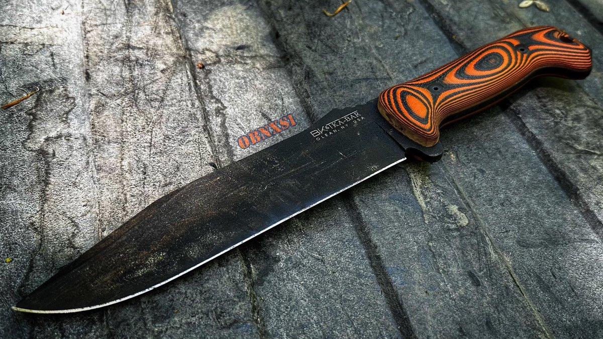 OBNXS1's tweet photo. My @KA_BAR BK-7 has seen a thing or two. 
#kabar #bk7 #kabarknives https://t.co/a1p6VHul43