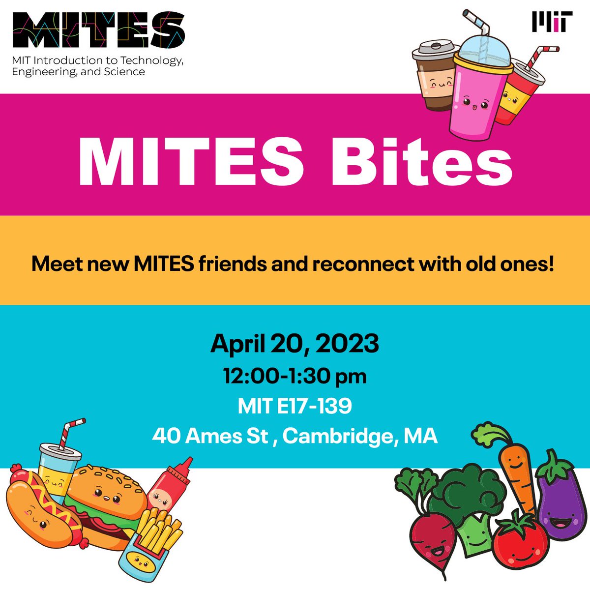 MITESatMIT's tweet image. MITES Bites is tomorrow! All college-aged MITES alumni are welcome (previously E2, MITES, MOSTEC, SEED Academy, STEM) - join us in our office for lunch, to reconnect with MITES friends, and to hear about summer updates! RSVP: forms.gle/wMnhNKvwhSYaaE…
#MITESfam #ONEmites