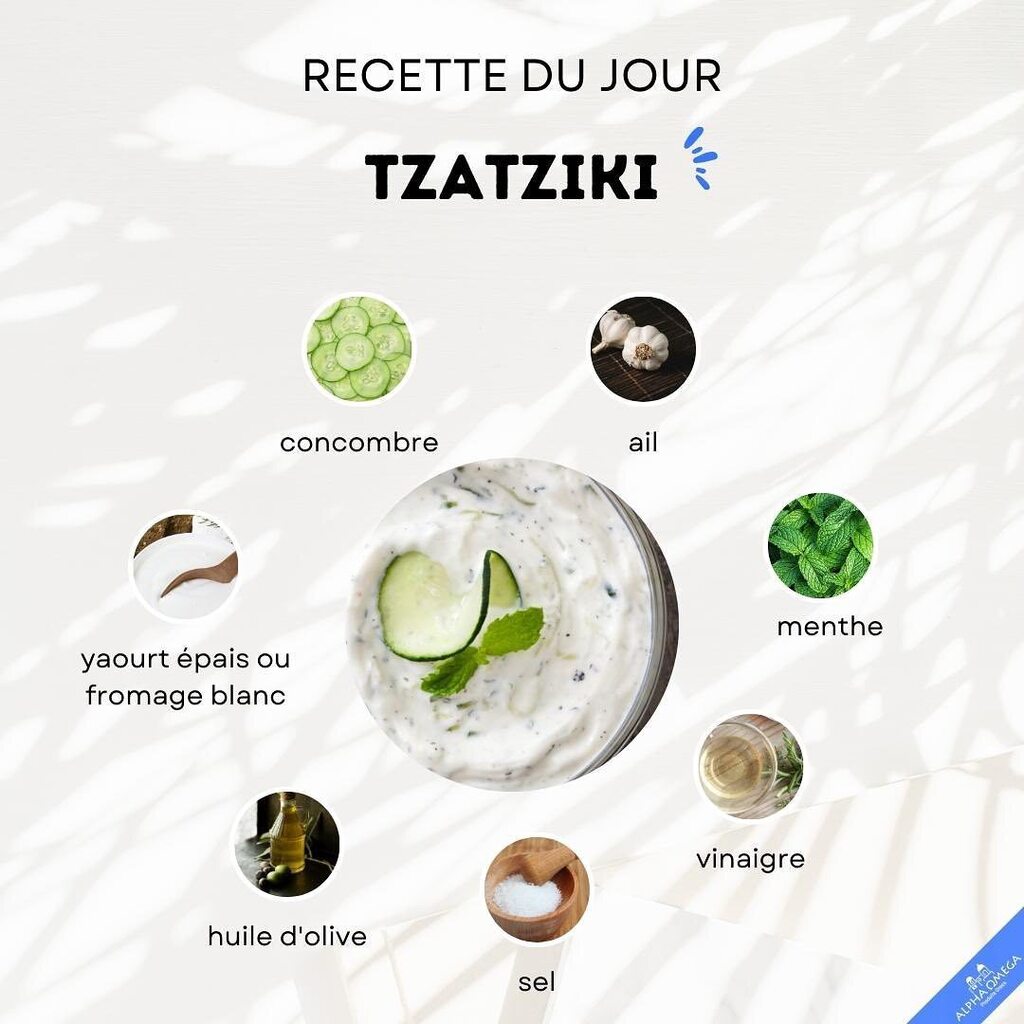 AlphaOmegaOff's tweet photo. Il vous reste du concombre et vous ne savez pas trop quoi en faire ? 🥒

Aujourd’hui, on vous propose la recette complète pour réaliser un Tzatzíki réussi. 🔝

Es-tu prêt(e) à réaliser le tien ? 😎

Pense à partager tes plus belles photos en story en no… https://t.co/C1wCToL1us https://t.co/JYBB8HCUJ3