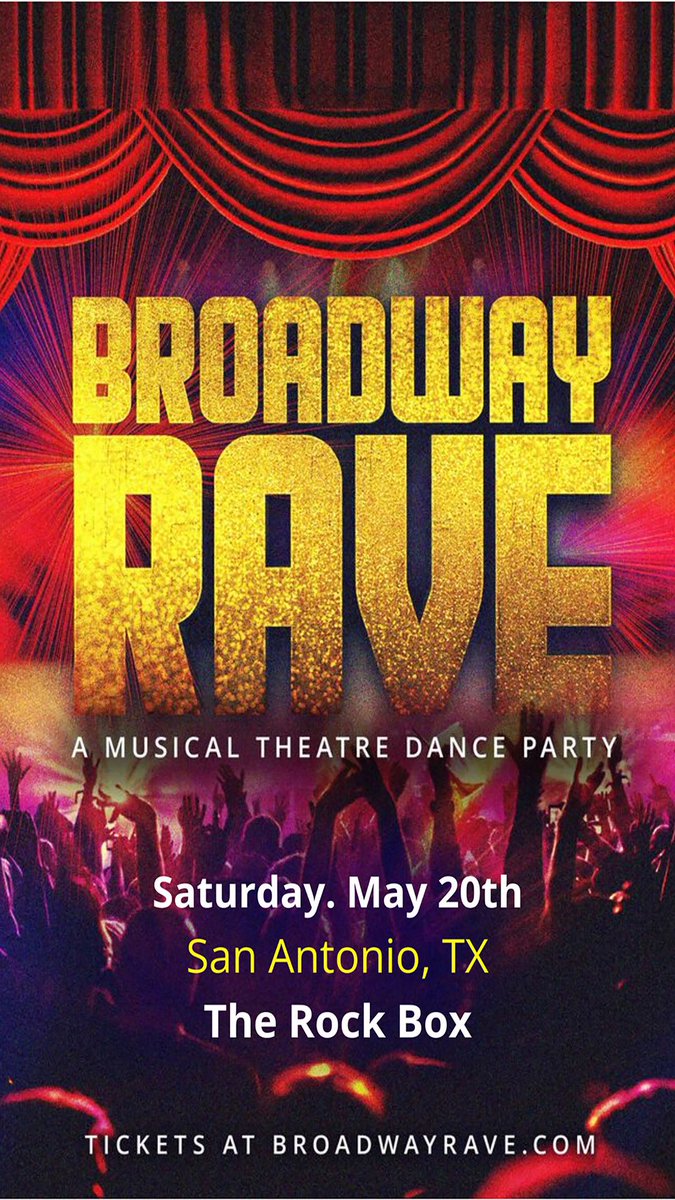 Saturday, May 20th at The Rock Box!!! 
 
@broadwayrave : A Musical Theatre Dance Party ✨👏🏻

Tickets at Twin.events friends !!