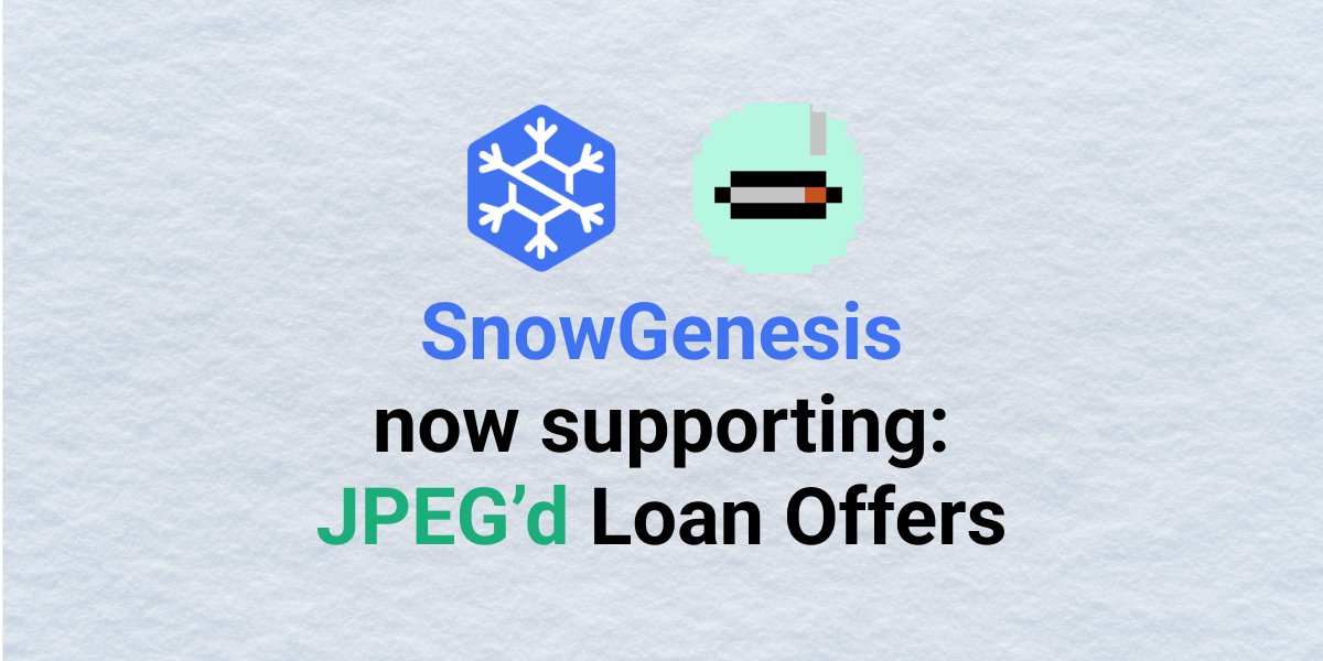 0xGhostLogs's tweet photo. We just added @JPEGd_69 offer data to the SnowGenesis Loan Offers tab as well as the NFT tab in the borrower profile page. https://t.co/ZciGVPEAoj