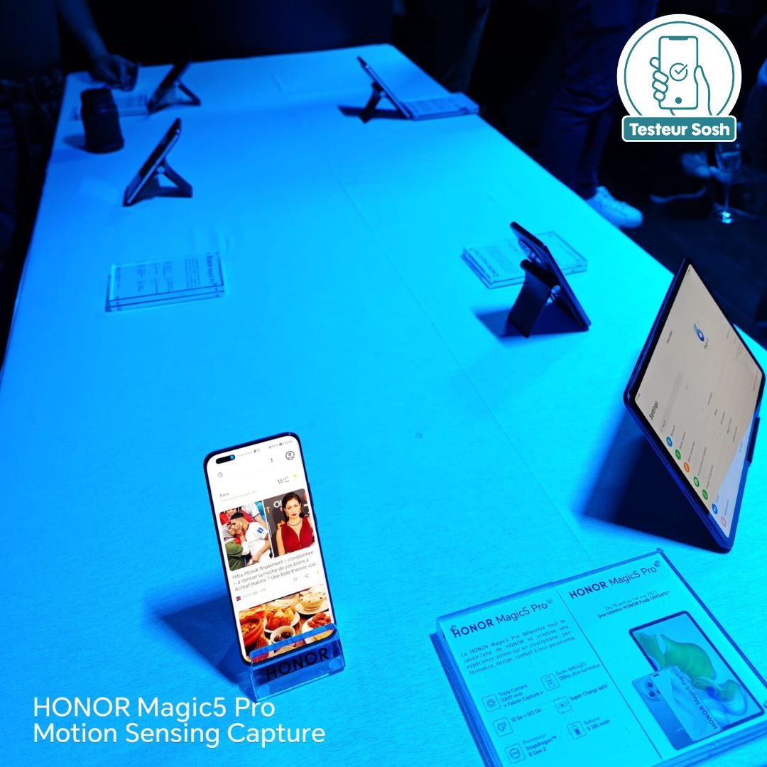 Sosh_fr's tweet photo. Dans le cadre de notre programme #TesteurSosh, l'un de nos Top contributeurs @lesnox a participé à la soirée de lancement du HONOR Magic5 Pro !
Retour en images sur l'événement 📸
#HONORMagic5Pro @Honor_fr #HONORMagicMoments #CaptureWhatYouCant https://t.co/IfQd9b3IkA