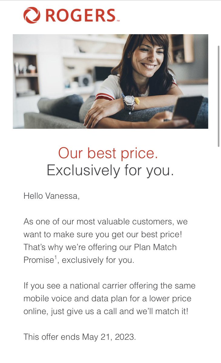van3sss's tweet photo. Hey @Rogers @RogersHelps you send out a price match email - but when I call you you don’t honour it ? https://t.co/g5eAcAT2hn