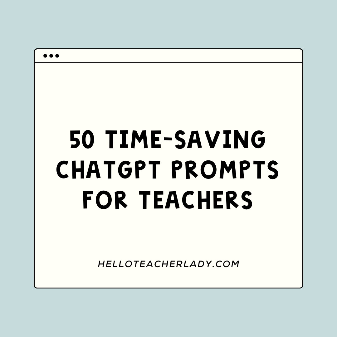 From creating content forSs to analyze to sharing strategies for assessment and classroom collab, #ChatGPT has the potential to save you hours of time and make your life infinitely easier. Here are 50 time-saving prompts

sbee.link/kfnx9tu8j6 via <a href="/shanateaches/">Shana 👩🏻‍💻</a>
#AI #edtech
