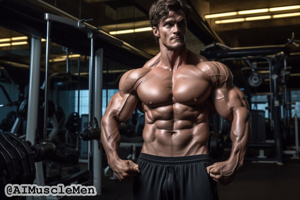 AIMuscleMen's tweet image. The gym is his kingdom.

#aimusclemen #aimuscle #aibodybuilder #muscle #hunk #bodybuilder #handsome #bigmuscles #abs #pecs #vascular #gym