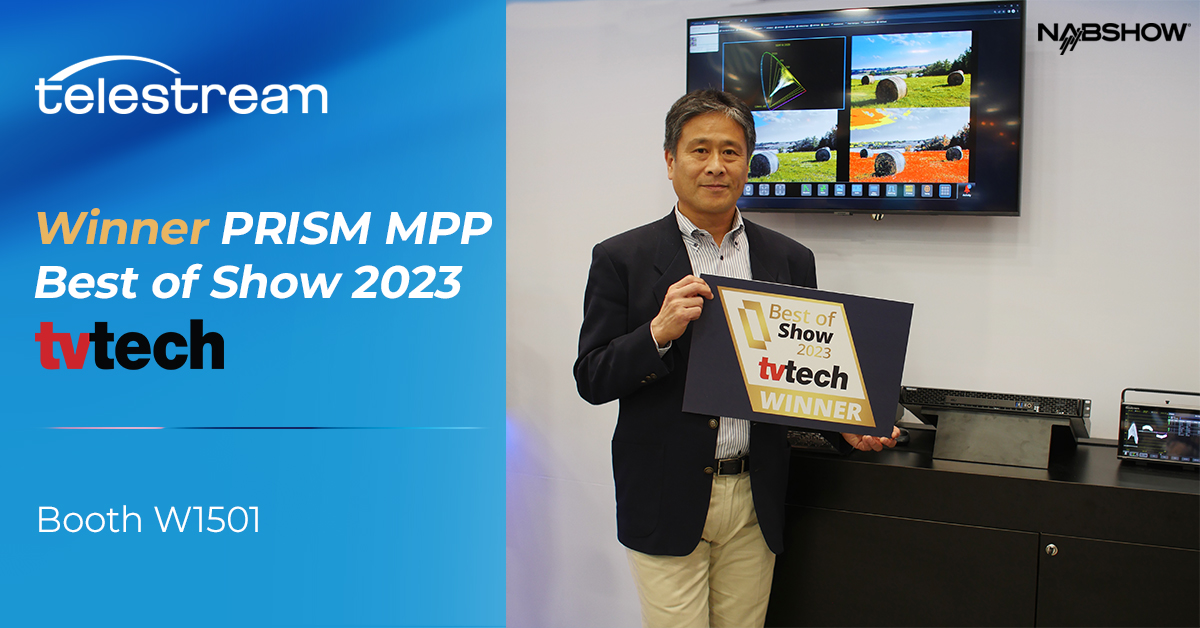 Telestream's tweet photo. Another Award for Telestream!
PRISM MPP, purpose-build for post-production and remote workflows, receives #TVTech Best of Show Award. Thank you so much!
https://t.co/knEOgyMF2p
#TVTechnology #Telelestream #Broadcasting #PRISM #PRISMMPP #postproduction #Award #NAB2023 @NABShow https://t.co/4jwknQONYx