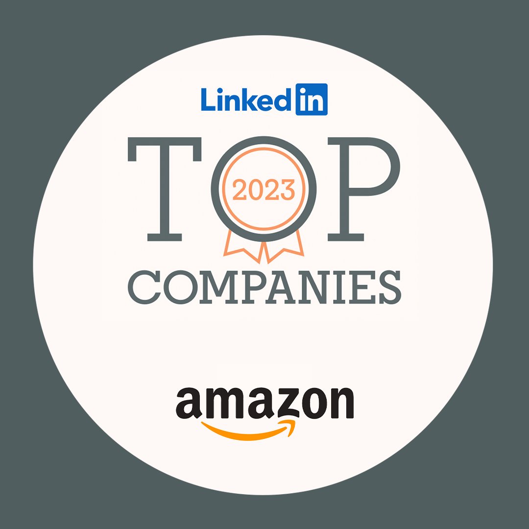 AmazonNewsUK's tweet photo. We've just been ranked #2 in LinkedIn's Top Companies List of most sought-after places to work and grow your career in the UK. 🎉

With skills training and opportunity for growth cited as stand out, we're proud to invest in our Amazonians. https://t.co/GO37lLL9D1