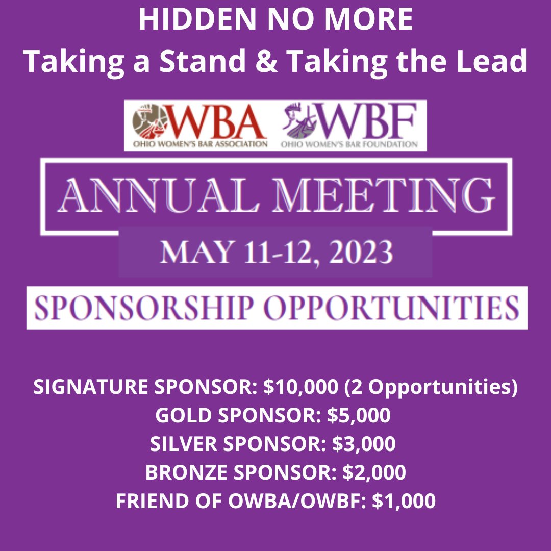 Sponsorship opportunities for our Annual Meeting next month are now available!  To learn more or become a sponsor, please visit owba.memberclicks.net/2023-am-sponso…

#OWBA2023
#OWBF2023