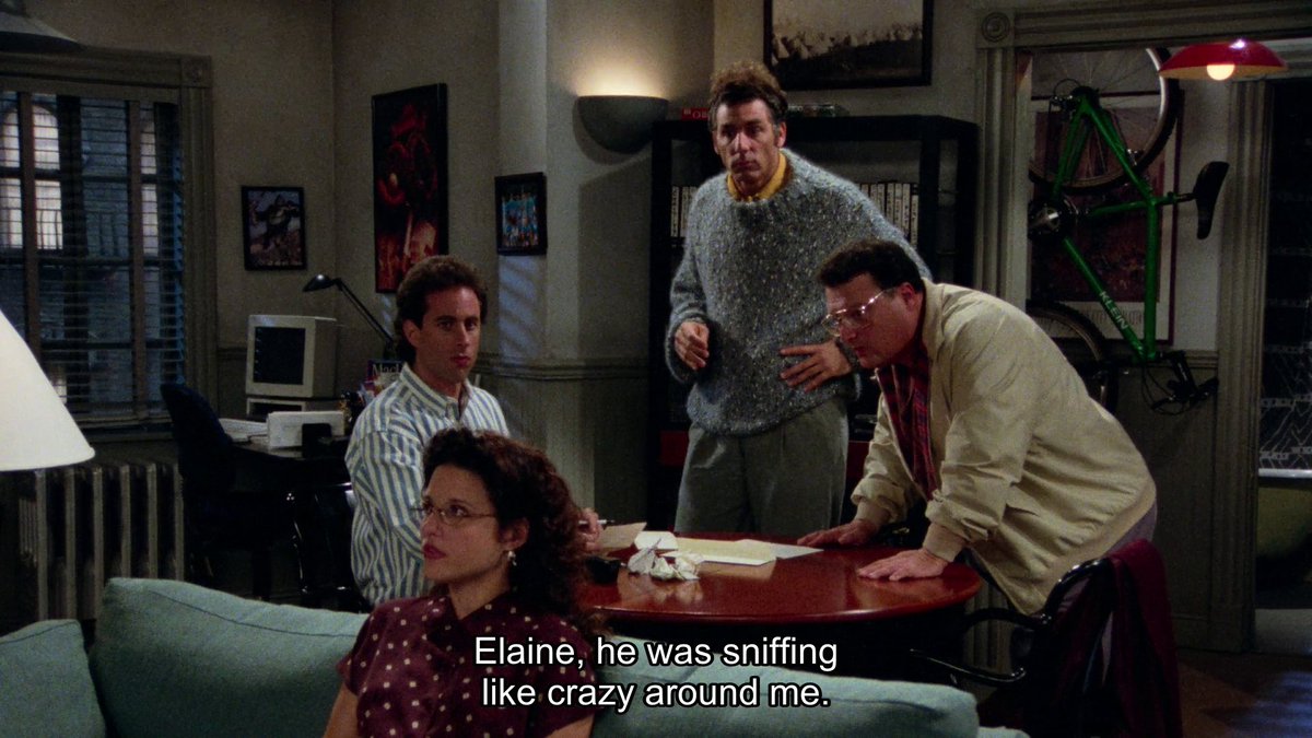 nosoupforyoubot's tweet photo. 19:01 S5E04 "The Sniffing Accountant" #Seinfeld https://t.co/8opbWxHVpj