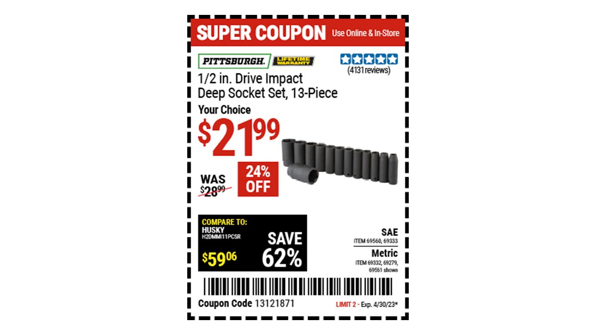Harbor Freight on Twitter "Buy the PITTSBURGH 1/2 in. Drive SAE Impact