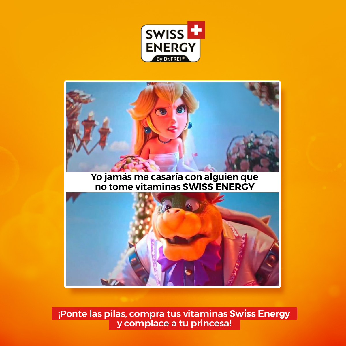 📣¡Así que ya lo sabes!😁 Ponte las pilas y complace a tu princesa.💪

➡Tus vitaminas 𝐒𝐖𝐈𝐒𝐒 𝐄𝐍𝐄𝐑𝐆𝐘 en todo momento.

#Vitaminas #swissenergyecuador #Meme #mariobros #Salud