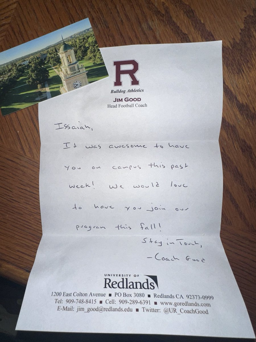 MarshallIssaiah's tweet photo. Much appreciated of the hand writin letter thank you coach !!! @UR_CoachGood #bulldogs #slope @SamJ_2000 @CoachPerrone https://t.co/Y6EJdzicZm
