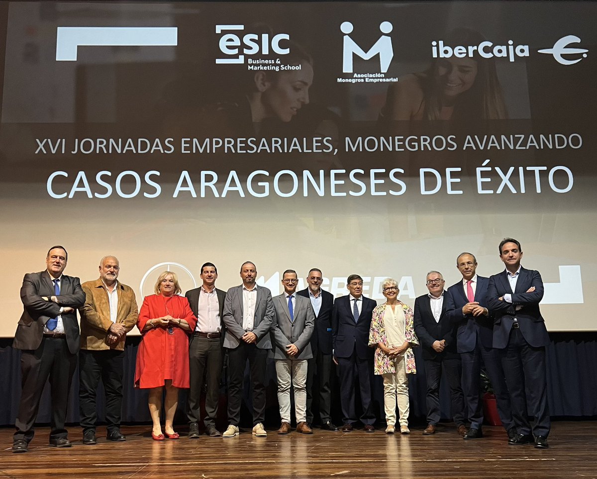 Hoy hemos celebrado en #Sariñena las XVI jornadas empresariales, organizadas por: 
<a href="/monempresarial/">monegros empresarial</a> <a href="/ibercaja/">Ibercaja</a> <a href="/esiczaragoza/">Esic Zaragoza</a> y <a href="/Agreda_MB/">Ágreda Mercedes-Benz</a> 
Con las ponencias de <a href="/TorresQuilez/">Jorge Torres Quilez</a> y <a href="/raul_eboca/">Raul Benito</a> fundador de <a href="/eboca/">eboca</a> 
Ha conducido <a href="/JaviGarciaAnton/">Javier García Antón</a> y ha clausurado <a href="/ArturoAliaga_/">Arturo Aliaga López</a>  <a href="/GobAragon/">Gobierno de Aragón</a>