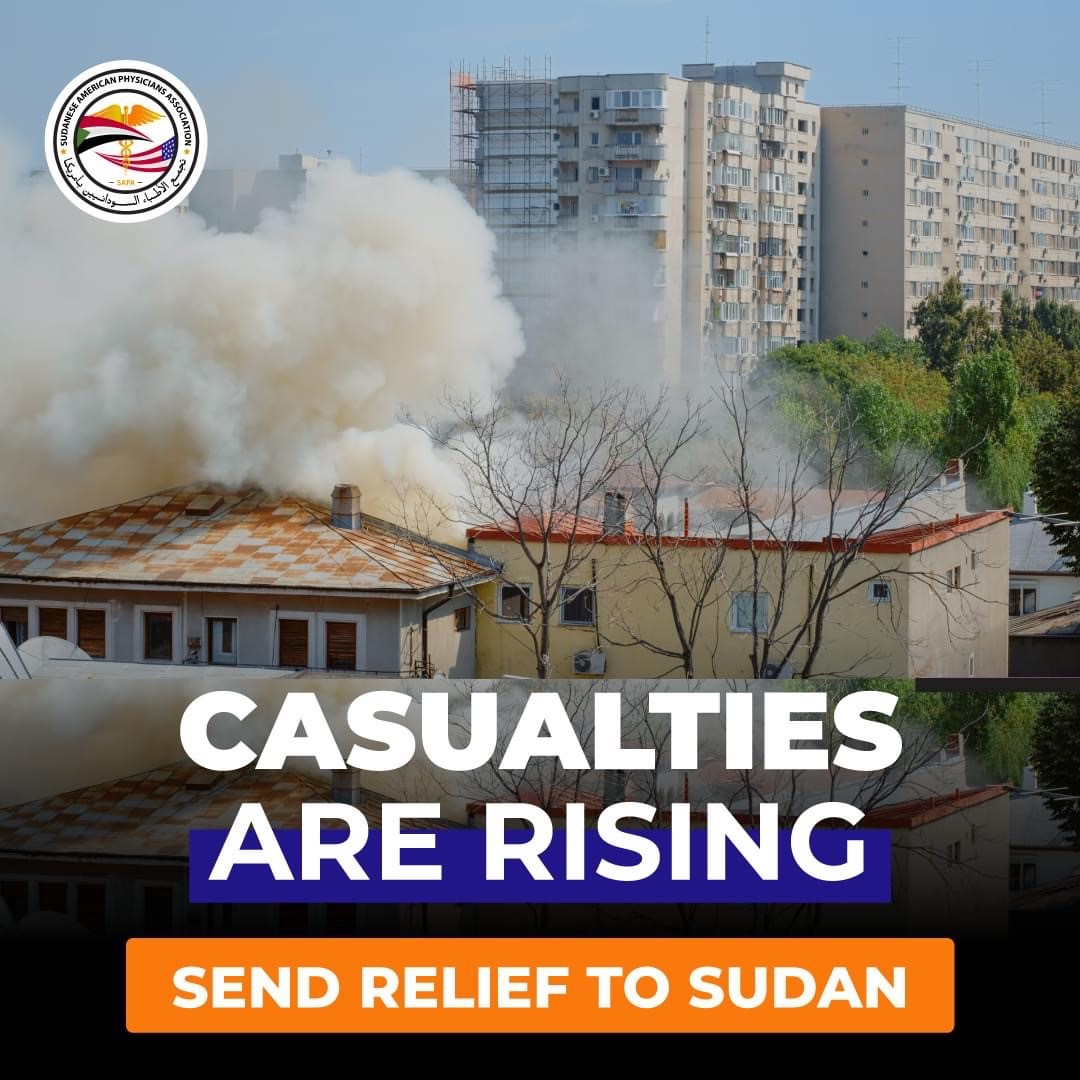 Armed conflict between #SAF and #RSF erupted on April 16th in Sudan. Hundred's of civilians have been killed in the crossfire. The conflict is ongoing and medical aid is in dire need. Help us deliver urgent medical aid to help civilians in Sudan. sapa-usa.org/sudan-war-cris…