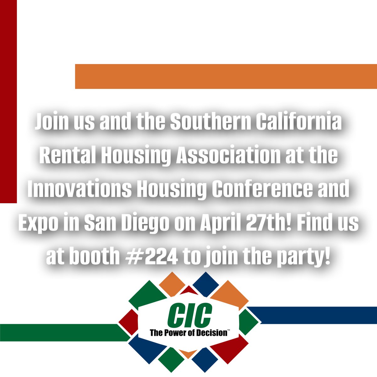 NEXT WEEK! Join us and the Southern California Rental Housing Association at the Innovations Housing Conference and Expo in San Diego on April 27th! We’ll be partying it up at booth #224! bit.ly/41JohOi