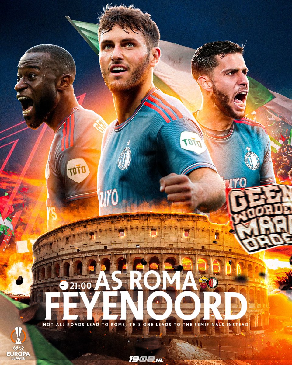 1908nl's tweet photo. 𝐌𝐀𝐓𝐂𝐇𝐃𝐀𝐘 • Not all roads lead to Rome.. This one leads to the semifinals instead 🇪🇺😮‍💨

‣ https://t.co/nIM17MJqTY

#romfey • #uel https://t.co/ZBJq5xarDX