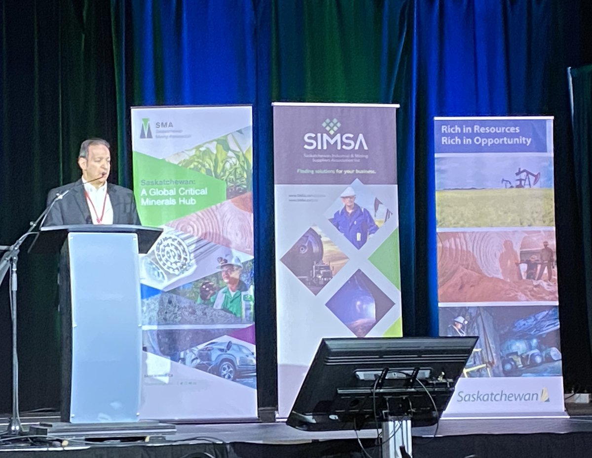 SaskMiningAssoc's tweet photo. Day 2 of the #Saskatchewan Mining Supply Chain Forum hosted by @SaskMiningAssoc, @SKGov, and @SIMSAca with morning presentations from @ForanMining @NutrienLTD @oranocanada @kspotashcanada with updates on their operations and projects #MSCF2023 https://t.co/FF93ewDgHs