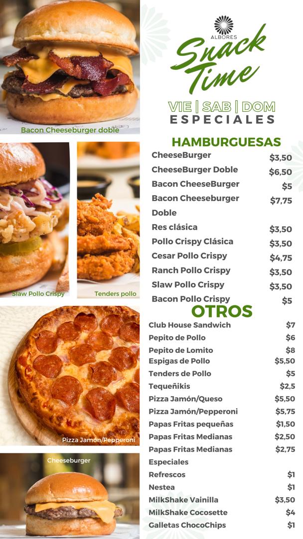AlboresCafeRest's tweet photo. ¿Con antojos de un Snack para disfrutar el fin de semana? 📷📷📷Nuestro Menú de SnackTime espera por ti todos los viernes, sábados y domingos, a un precio de promoción📷📷 #albores #snacktime #papasfritas #hamburguesas #pizzas #findesemana #coro #falcón #corofalcon #comidarapida https://t.co/S9y3g70qo9