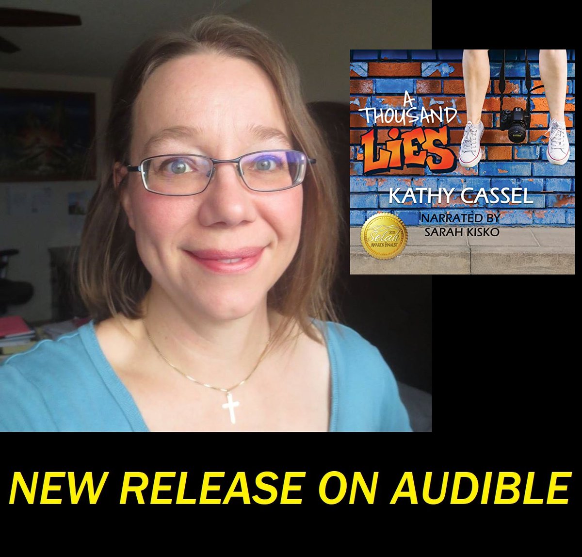 KiskoVo's tweet photo. NEW RELEASE! A Thousand Lies by Kathy Cassel is a fast-paced YA novel about a young girl searching for her true identity. #yanovel #yaaudiobook #selahawardfinalist #christianya #christianaudio #teenaudiobook #identitycrisis https://t.co/4yyVozGzcL