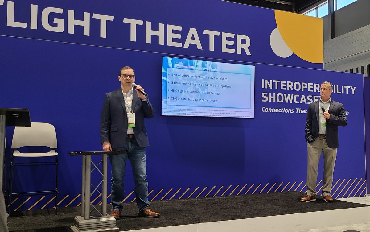 Catching an educational session from ZOLL at #HIMSS23 on improving patient outcomes via #data #interoperability between #EMS and #hospitals.