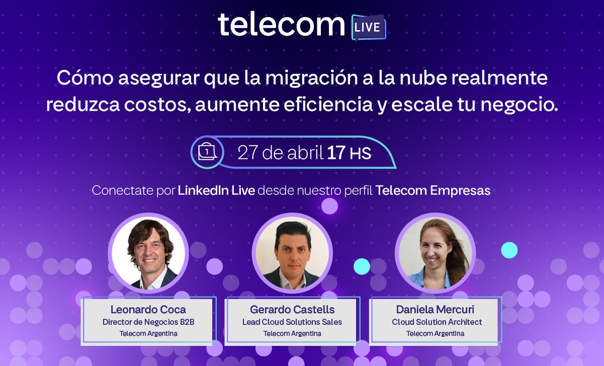 Personaltech_ar's tweet photo. ¡Se viene otro #TelecomLive! 🚀
Acompañá a nuestros especialistas y descubrí por qué contar con un equipo especializado en la gestión de servicios en la nube es clave para la eficiencia y seguridad de tu empresa🌐
¡No te lo pierdas! 🔗
https://t.co/Na3wo58I0L https://t.co/bqY2nEPfnn