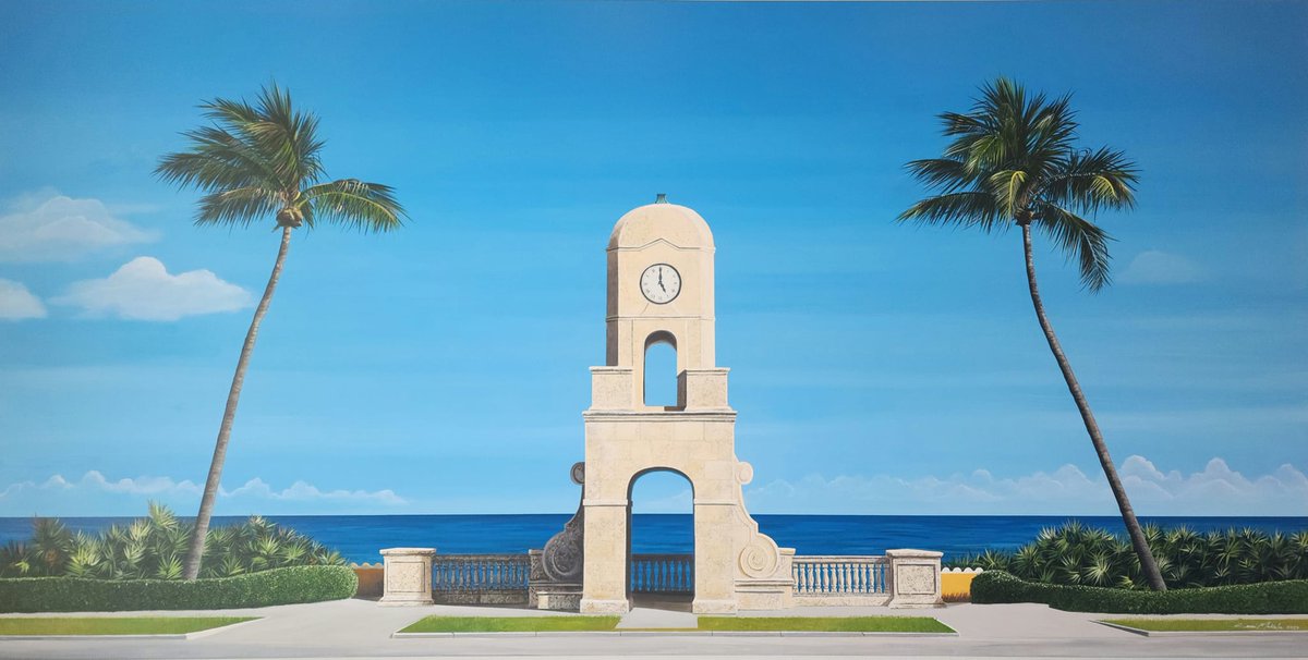 makelaartstudio's tweet photo. My 'Palm Beach Clock Tower' painting. 5x10 ft. Acrylic on canvas. #WorthAve #PalmBeach #clocktower #painting #artistsupport #artistsoftwitter #palmbeachart #palmbeachartist https://t.co/pEmdNwBw5U