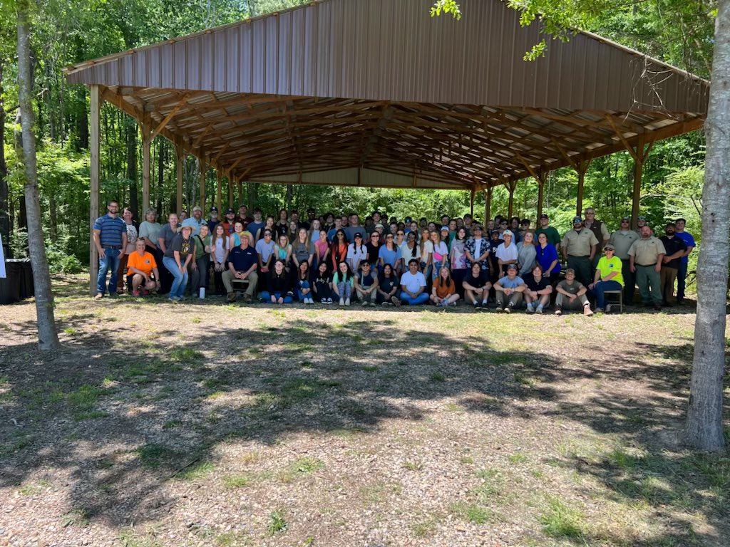 OHS students in AP Bio, AP env, & JSU DE BIO on our 1st (to be annual!) field day at Chocolocco park making connections to our courses, real world problems & job opps as part of our Vision1 project. #HereWeGrOw #GoBigO #classinthegrass