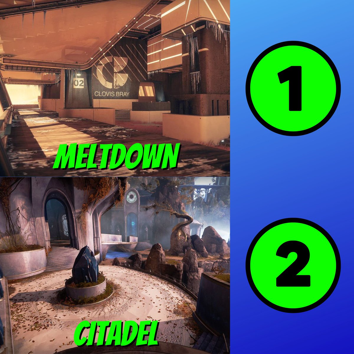 LUCKYY10P's tweet photo. Getting both these pvp maps back. Which one are you more excited to step foot on again? https://t.co/B5Yd0ueSQa