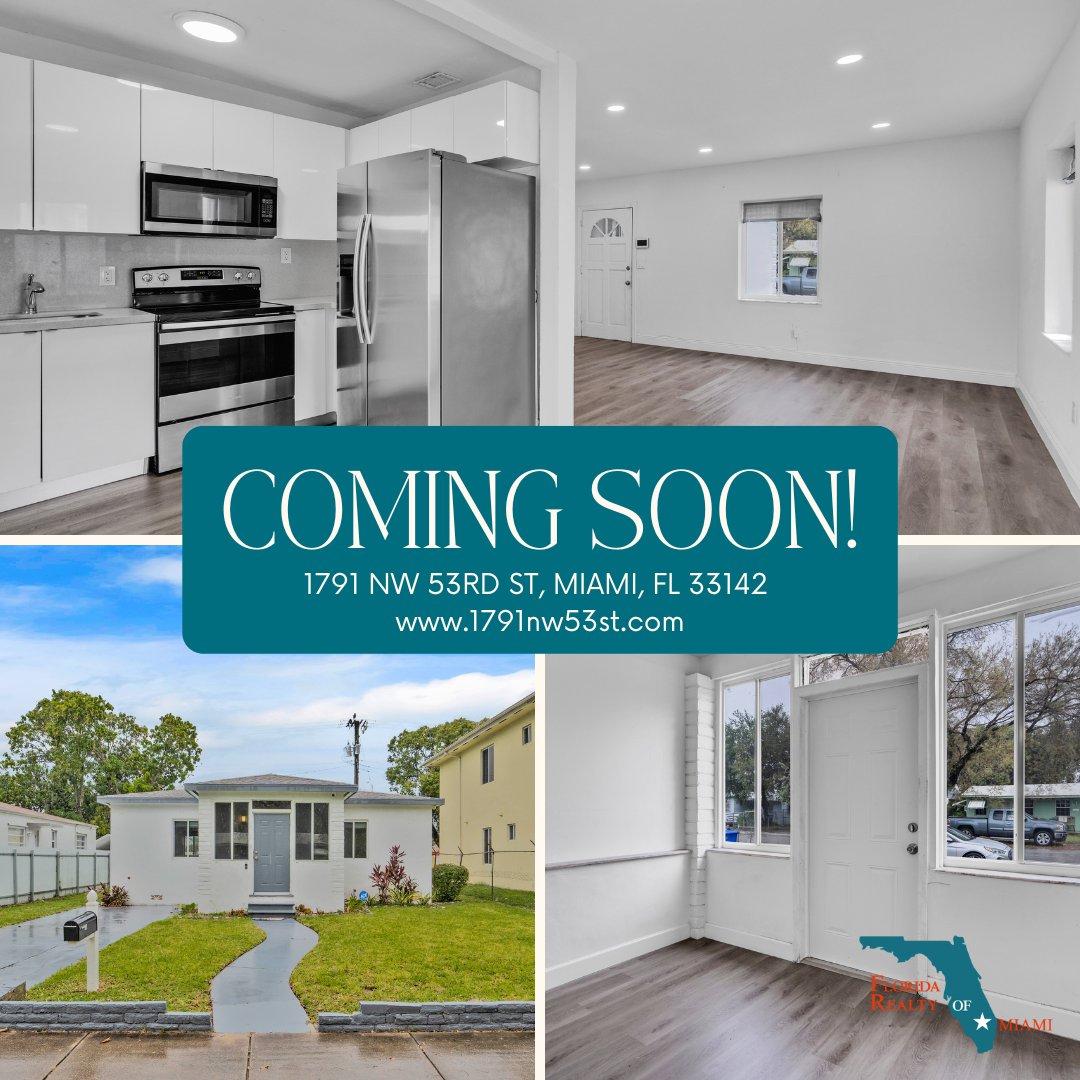 RealtorMannyMIA's tweet photo. 🚨COMING SOON in Miami, FL 🚨 For up-to-date pricing, and additional home details, call (305) 676-8543 or visit: https://t.co/Cxzhvgn1dT
#RealtorMannyMiami #MiamiRealEstate #ComingSoon #House #HomeSweetHome #Miami #Wynwood #RealEstate #MRP #MilitaryAgent #HouseHunting #Realtor https://t.co/YBJAF3lh0a