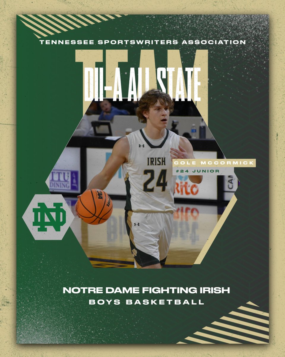 Congratulations to Cole McCormick for being named to the Tennessee Sports Writers Association's DII-A All State Team!