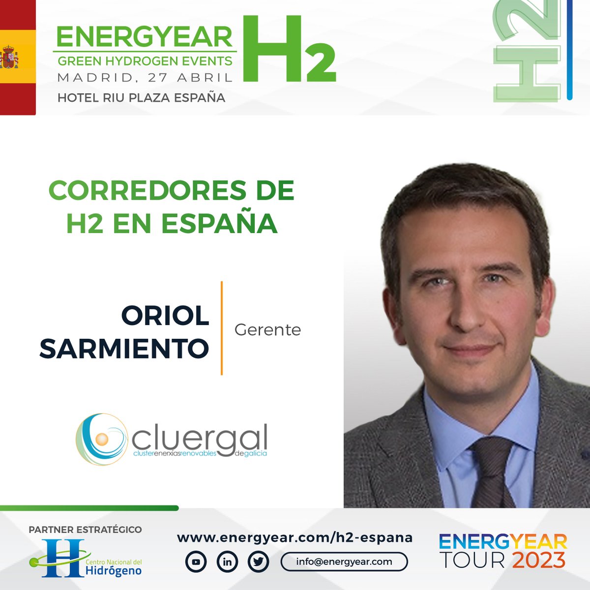oriolsarmiento's tweet image. Un placer participar el próximo jueves 27 en un excelente evento 🔝 como es #energyear #h2Madrid hablando de los corredores de #hidrógeno en España  👉🏼 energyear.com/es/h2-espana/