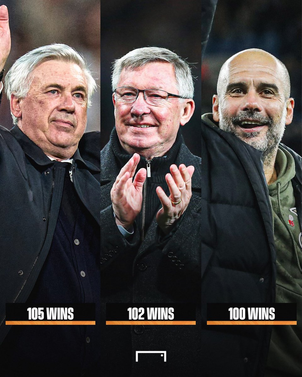 The only managers with 100 wins in the Champions League 👑