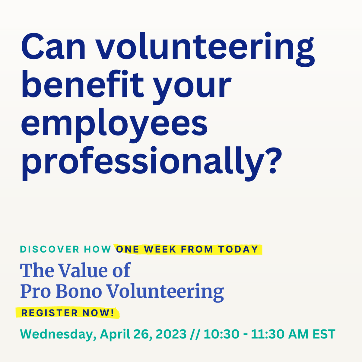 Join our engaging webinar to learn the value of pro bono volunteering from past program participants from <a href="/SAP/">SAP</a> who have successfully empowered communities in need. Reserve your spot today and start making a lasting impact: hubs.ly/Q01M7BV00
