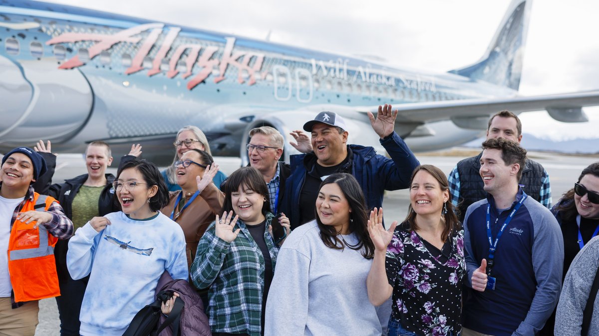 AlaskaAir's tweet photo. After many years of swimming through the skies, our Salmon-Thirty-Salmon aircraft is heading upstream on its final flights. Say farewell to everyone's favorite flying fish by sharing your memories. ⬇️ https://t.co/sRUYdne4dE