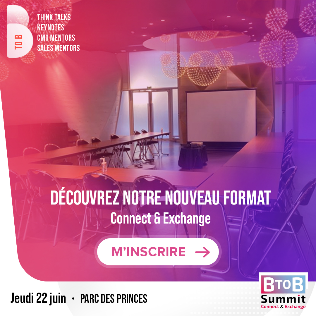Le #BtoBSummit2023 se réinvente ! Nouveau format Connect &amp; Exchange pour rencontrer et échanger pendant 1h avec d'autres directions marketing et vente et échanger sur votr eproblématique du moment. Le 22 juin au Parc des Princes, préparez votre succès !
btob-summit.btob-leaders.com/fr/registratio…