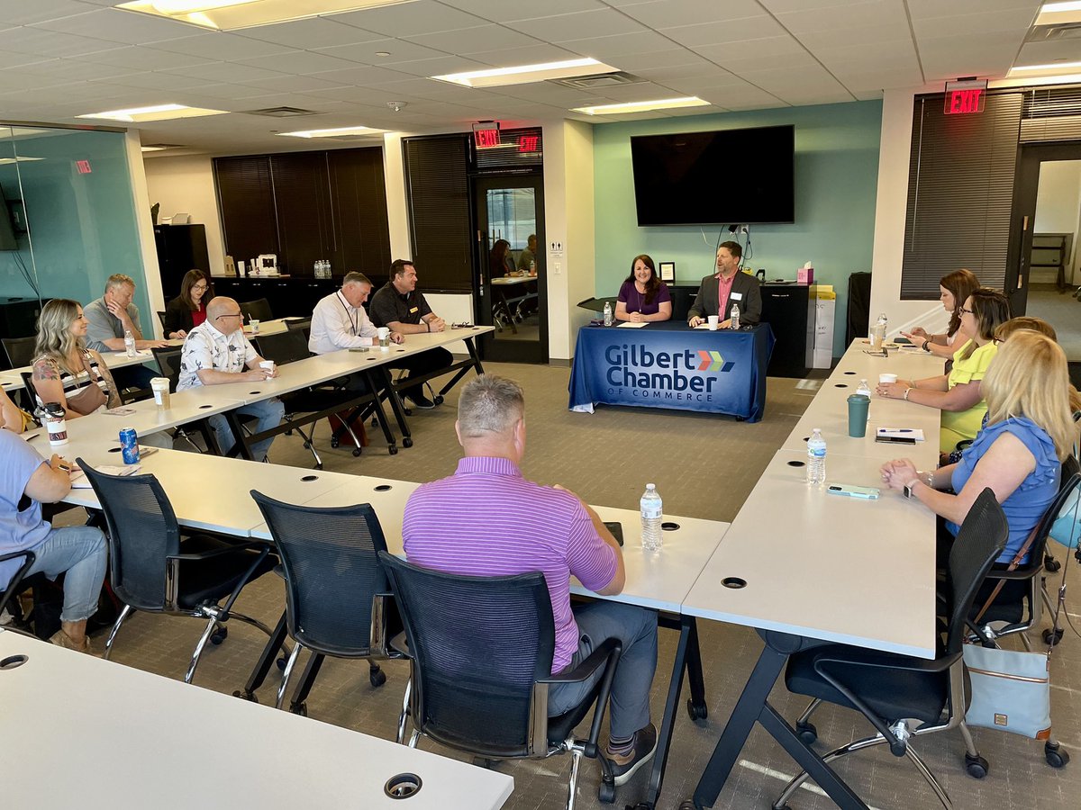 GilbertAZMayor's tweet photo. At this months Gilbert Chamber Business Round Table we had an Industry Focus of Retail/Wholesale. These attendees discussed current trends, doing business in #GilbertAZ &amp; Arizona, how to learn from/assist each other and social media! 

#GilbertTogether
#GilbertHUUB https://t.co/xC1GYKLMad
