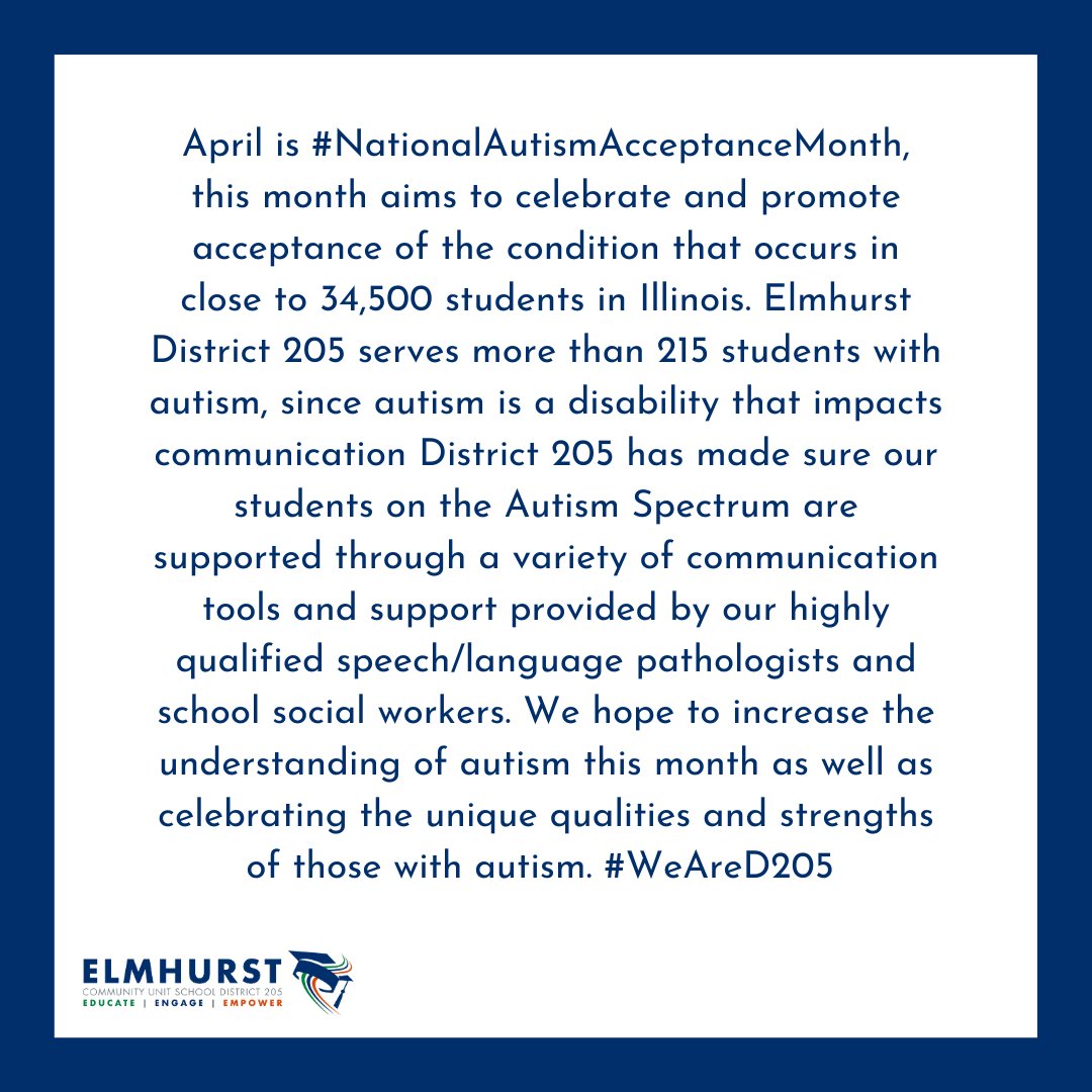 #NationalAutismAcceptanceMonth #WeAreD205