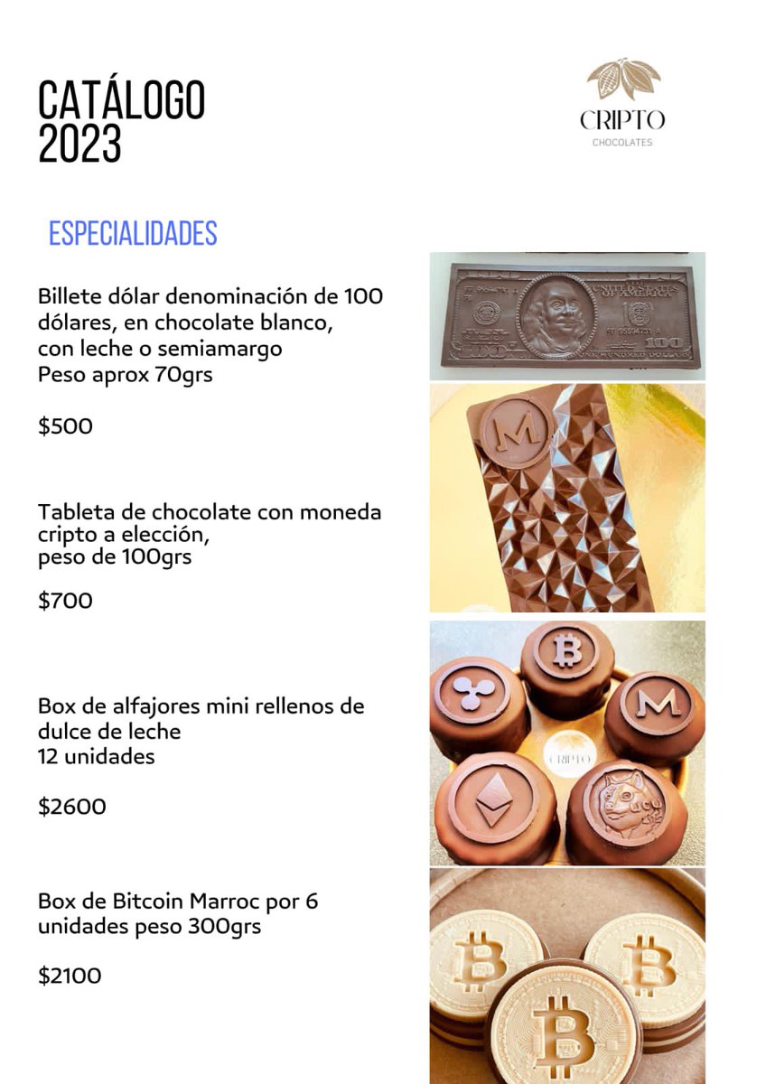 criptochocolate's tweet photo. Catálogo 2023🚀🚀 https://t.co/igdbuK5ZQD