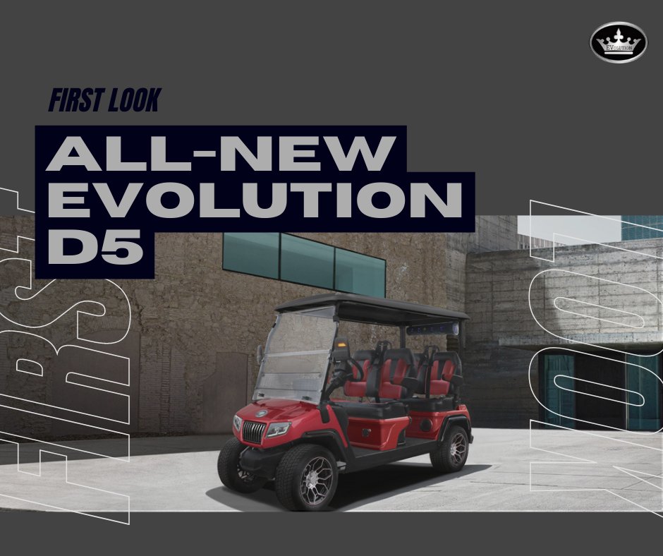 Evo_Electric's tweet photo. Right around the corner. Better than ever. The all-new Evolution D5. Coming soon to a dealer near you.

#evolution #golfcart #lithium #ev https://t.co/0SYXRm3XCO