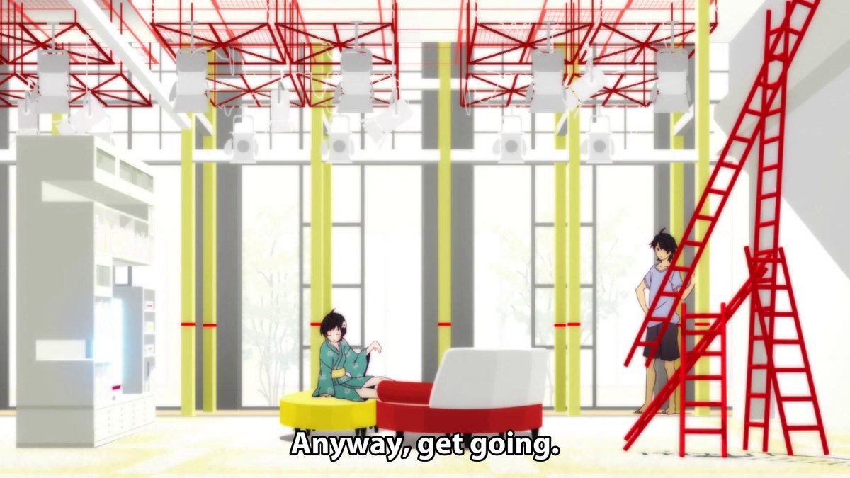 gatari_lines's tweet image. Nisemonogatari Episode 1:
Anyway, get going.