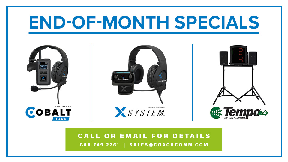 . @CoachComm is running end-of-month specials on headsets. Order this week and save on the best in headsets for your team!

Don't wait! Call 800-749-2761 or click this link for more info: bit.ly/3GTE8Sp

#WinningSolutions #CoachingHeadsets