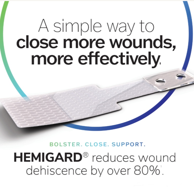 Trust HEMIGARD ASRD for your closures. Reduced post-operative dehiscence by over 80% in three separate studies across multiple surgical specialties. #hemigard