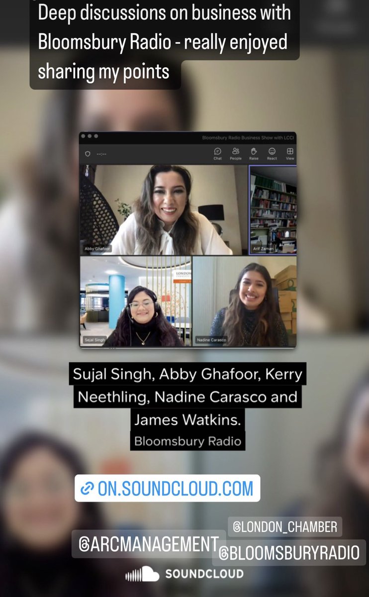 Delighted to be part of this !Sujal Singh, Abby Ghafoor, Kerry Neethling, Nadine Carasco and James Watkins. by Bloomsbury Radio on #SoundCloud on.soundcloud.com/TxUetmEpEjMPJS…