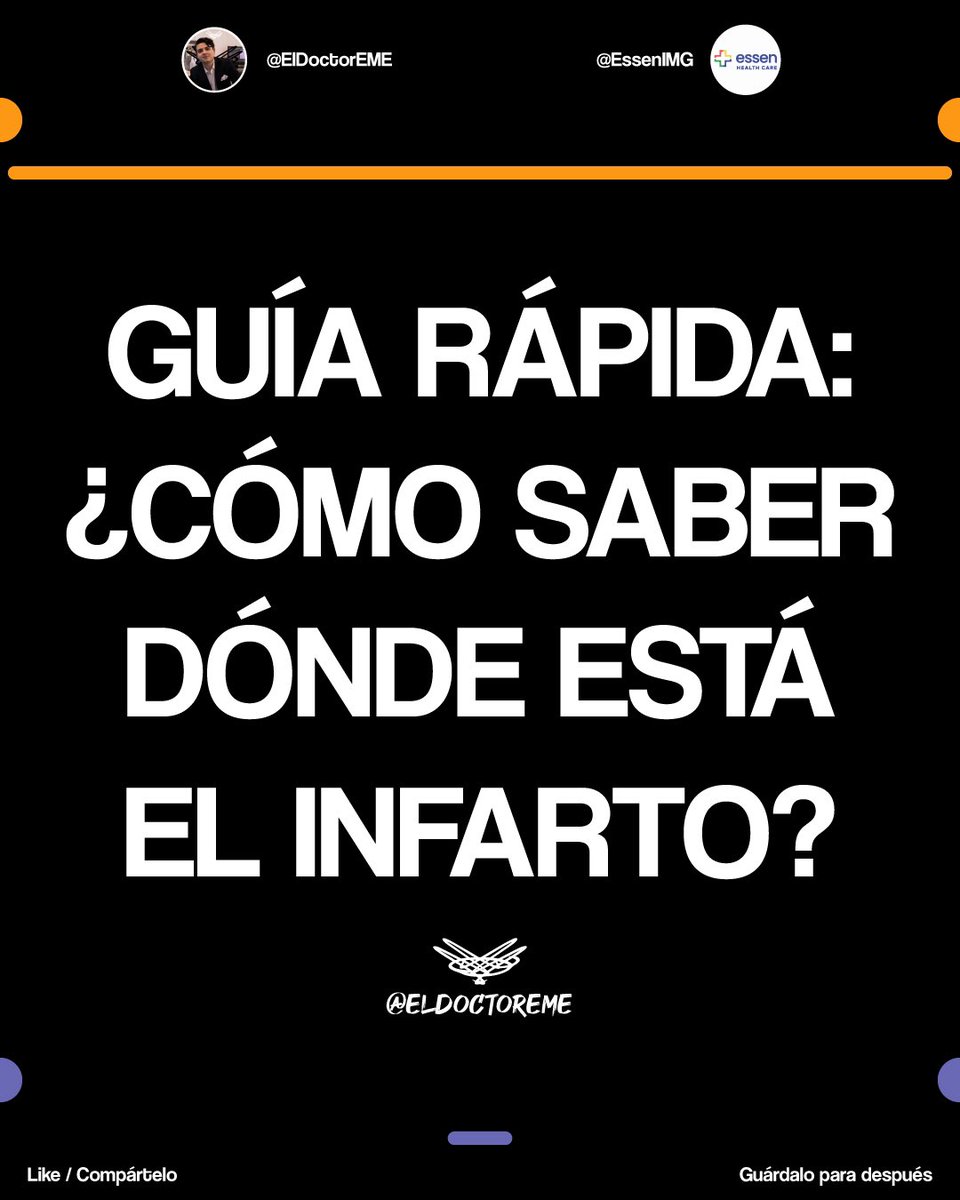 eldoctoreme's tweet photo. 💔GUÍA: ¿CÓMO LOCALIZAR EL INFARTO EN EL EKG💔

����Hilo con:🚩
•Anatomía (irrigación cardiaca).
•Algoritmo específico.
•Referencia rápida para ubicación.

Si te interesa trabajar en USA como médico o estudiante, regístrate en: https://t.co/kPnef4L3wx

#ENARM #MIR https://t.co/EIuJPCZ6wD