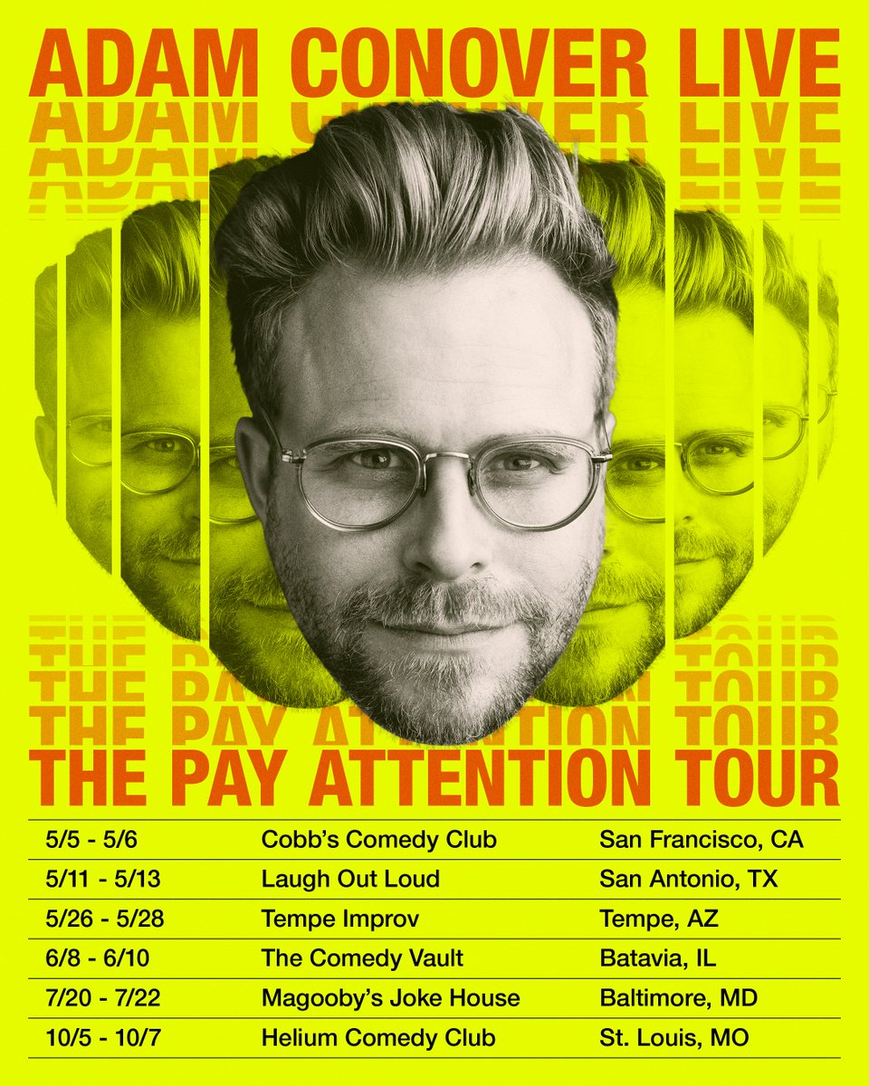 Adam Conover on Twitter: "In just two weeks I’m 🚨GOING ON TOUR🚨 with a