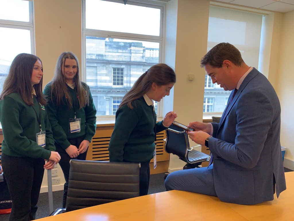 DrumshanboVS's tweet photo. @grasperhwh were on the #Entrepreneur trail again today visiting @LeinsterHouse &amp; @OireachtasNews meeting @martinheydonfg to show him “Grasper” alongside @FrankFeighan. Delighted for all the support as the national finals of @StudentEntProg approaches for the Juniors @LEOLeitrim https://t.co/co97Nbu3af