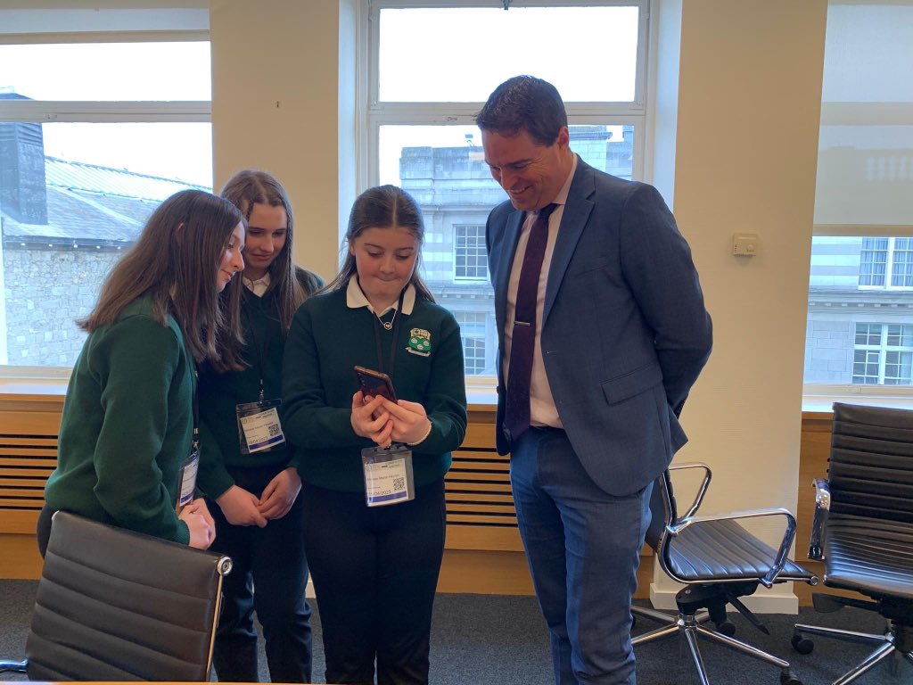 DrumshanboVS's tweet photo. @grasperhwh were on the #Entrepreneur trail again today visiting @LeinsterHouse &amp; @OireachtasNews meeting @martinheydonfg to show him “Grasper” alongside @FrankFeighan. Delighted for all the support as the national finals of @StudentEntProg approaches for the Juniors @LEOLeitrim https://t.co/co97Nbu3af